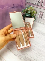 ست براش آرایشی مدل مسافرتی آینه دار مجموعه 5 عددی - تصویر 2